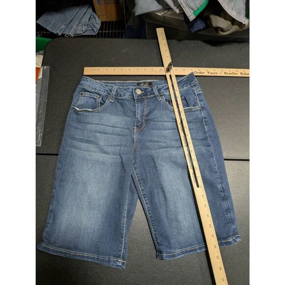 Earl Jean Bermuda Shorts Denim Blue Flat Front Pockets Workwear Women's Size 10 - Picture 4 of 4